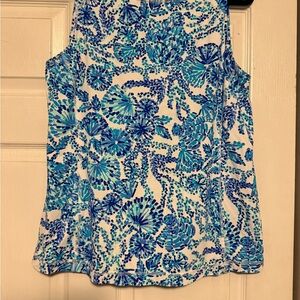 Lilly Pulitzer Vibrant Blue Floral Tank Top